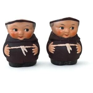 Vintage Goebel Friar Tuck Creamer Set S1412/0 W Germany Ceramic Monk Pitchers